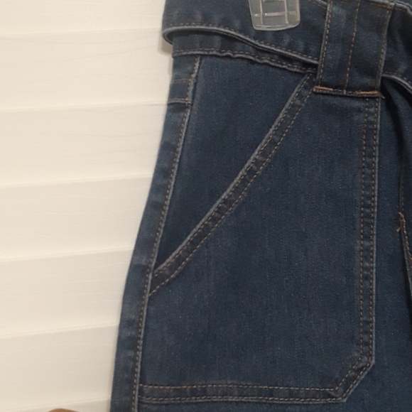 Denim button down fray hem skirt sz 8 - Picture 5 of 6